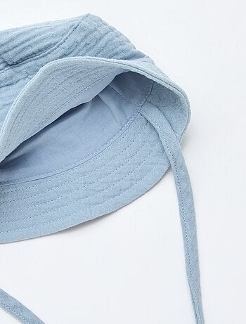 Cappello a secchiello in garza di cotone