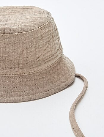 Cappello a secchiello in garza di cotone