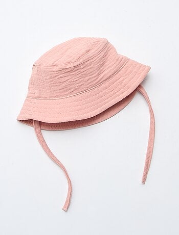 Cappello a secchiello in garza di cotone