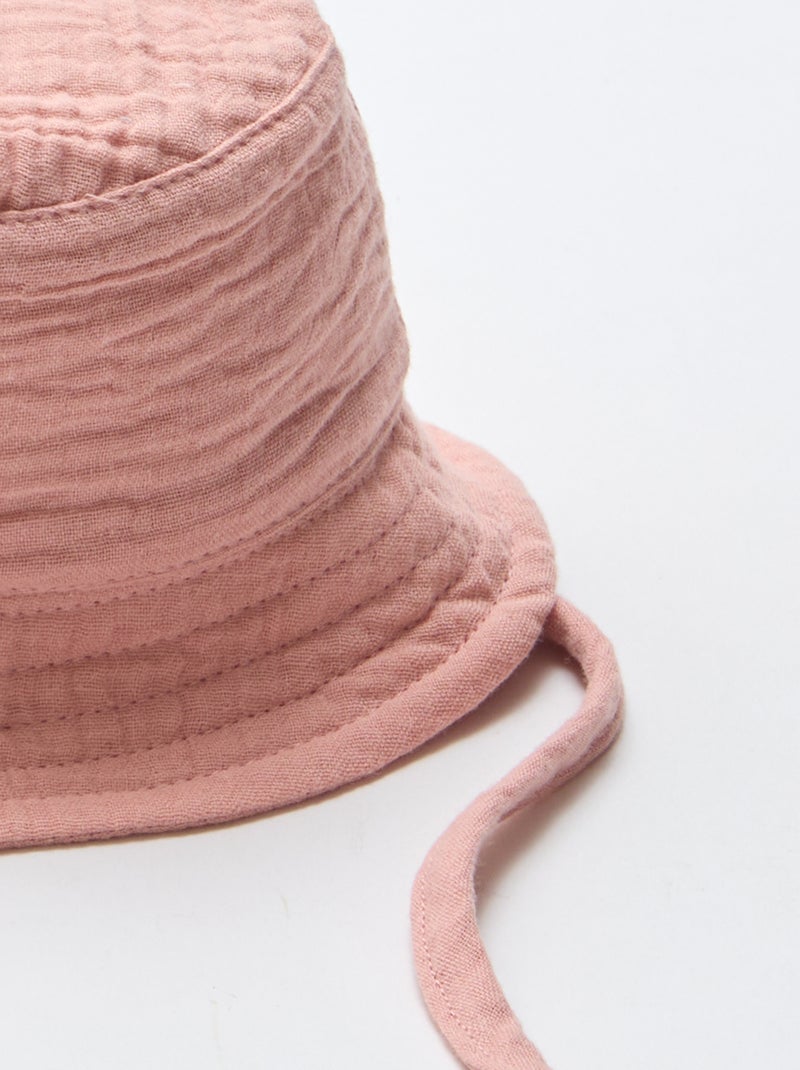 Cappello a secchiello in garza di cotone Rosa - Kiabi