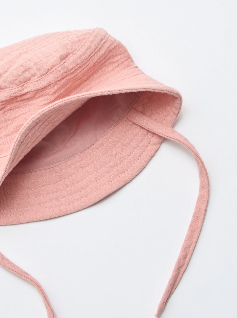Cappello a secchiello in garza di cotone Rosa - Kiabi