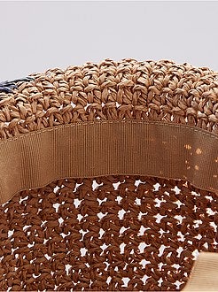 Cappello a tesa larga in paglia 'fiori' - Kiabi