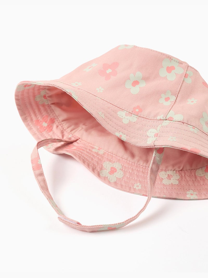 Cappello con fiori e laccetti laterali Rosa chiaro - Kiabi