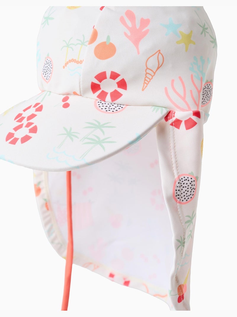 Cappello da bagno stile legionario con motivo da spiaggia Bianco - Kiabi