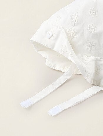 Cappello da sole in cotone con broderie anglaise