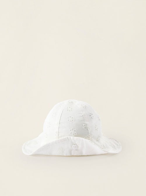 Cappello da sole in cotone con broderie anglaise - Kiabi