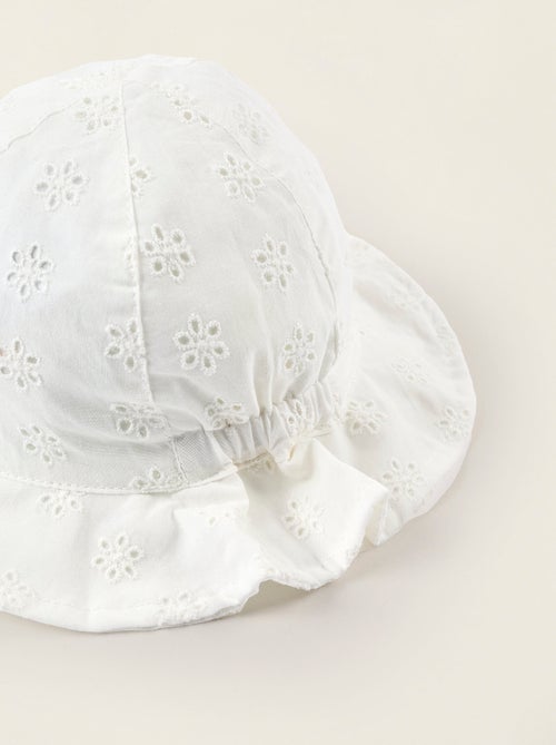 Cappello da sole in cotone con broderie anglaise - Kiabi