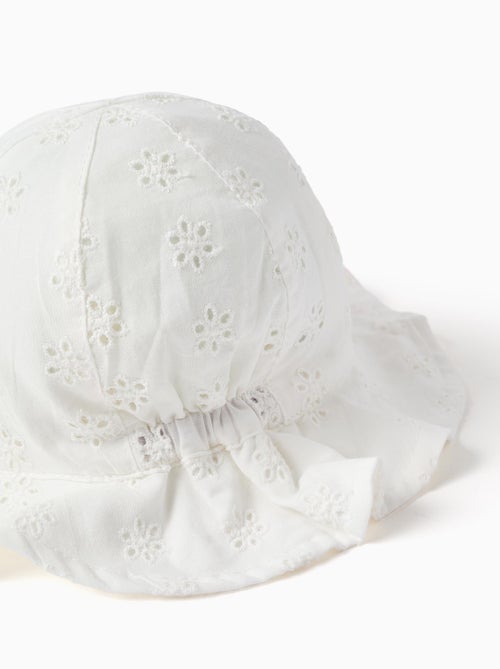 Cappello da sole in cotone con broderie anglaise - Kiabi