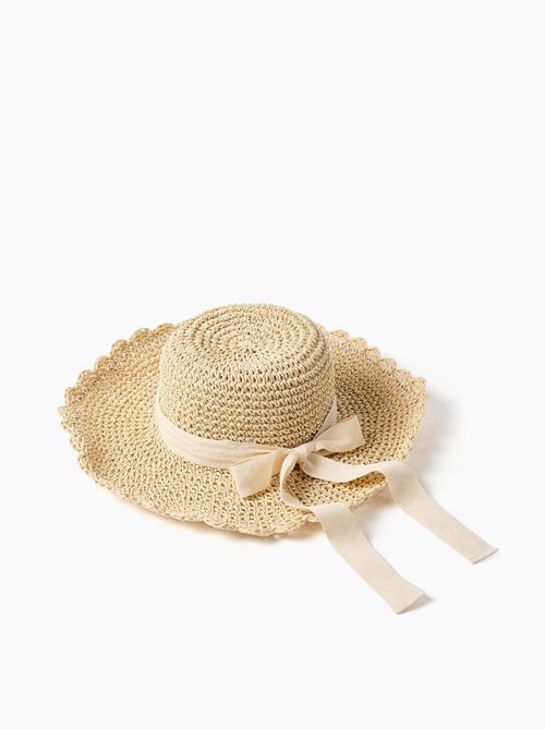 Cappello di paglia con fiocco decorativo - Kiabi