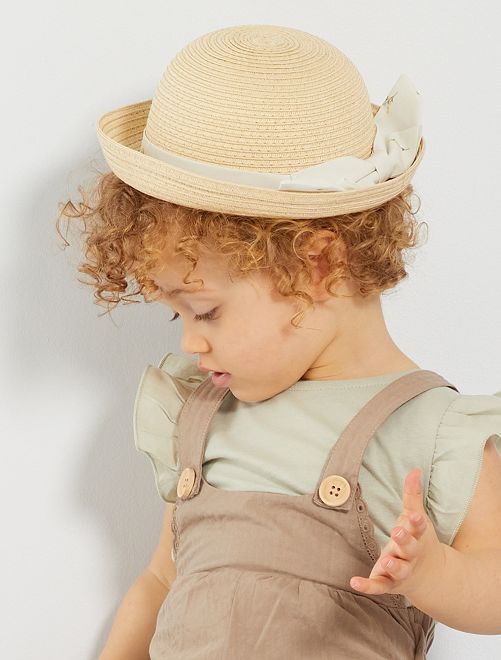 Cappello di paglia con nastro - BIANCO - Kiabi - 4.00€