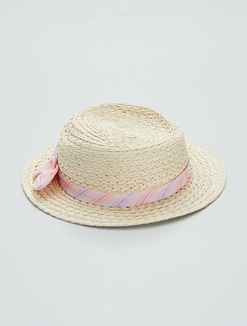 Cappello di paglia con nastro - ROSA - Kiabi - 7.00€