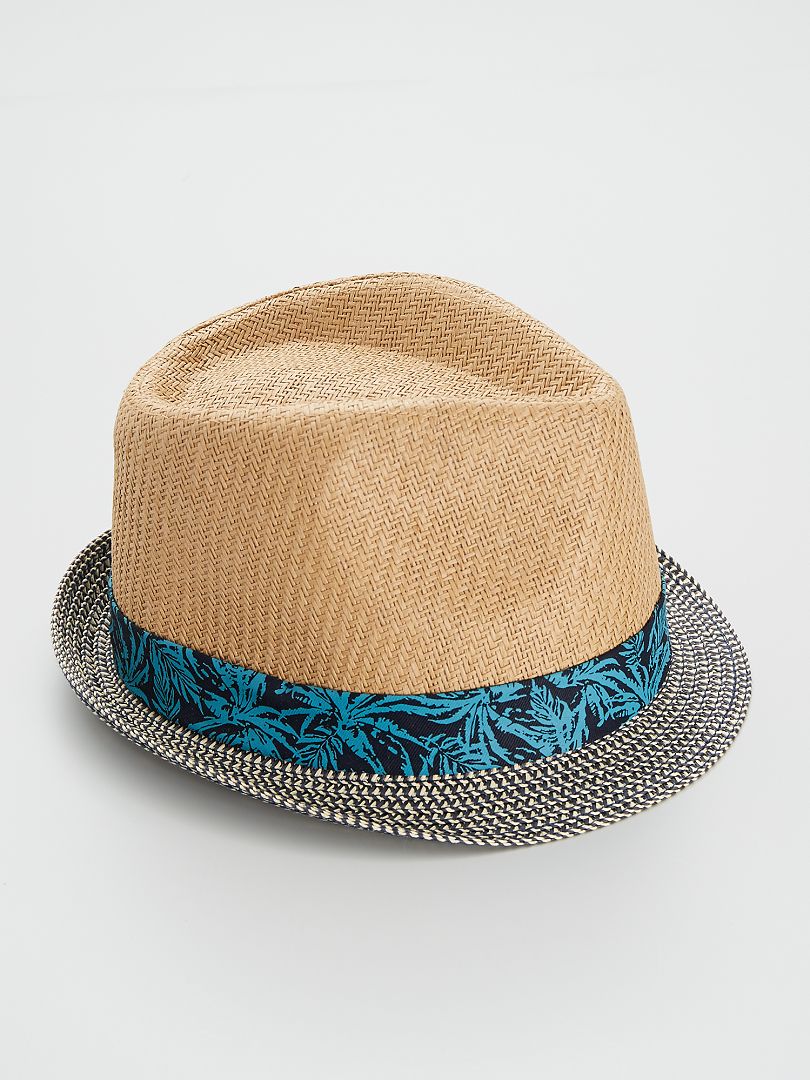 Cappello di paglia con stampa 'tropicale' BLU - Kiabi