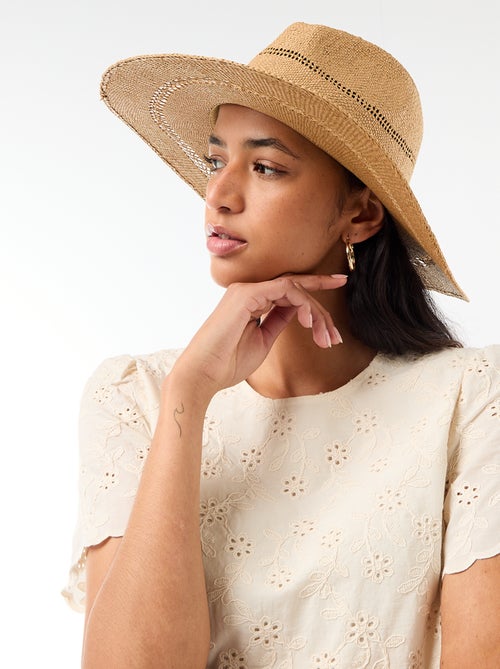 Cappello di paglia modello Borsalino - Kiabi