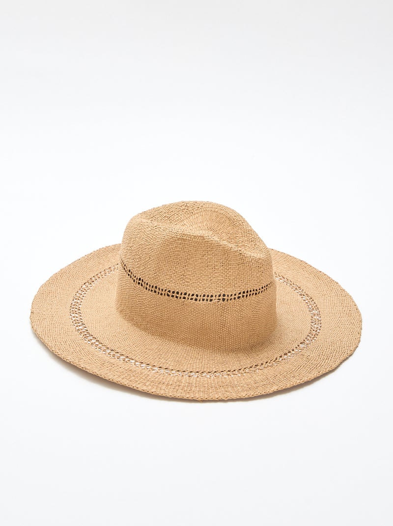 Cappello di paglia modello Borsalino Beige - Kiabi