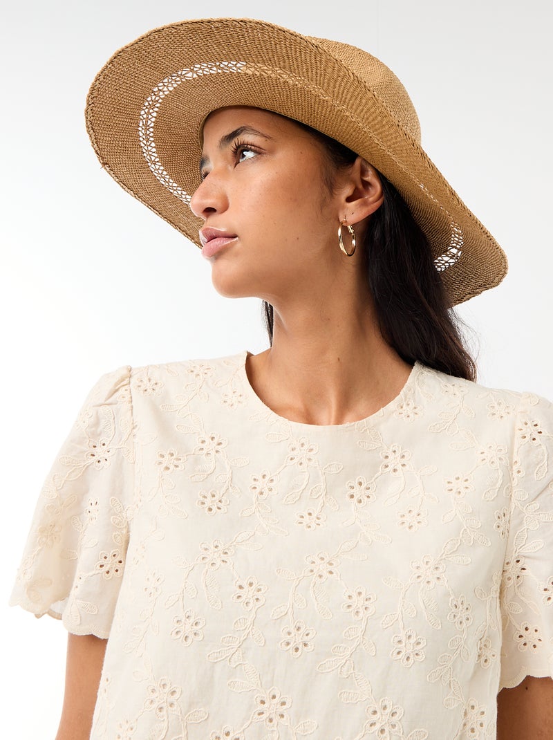 Cappello di paglia modello Borsalino Beige - Kiabi