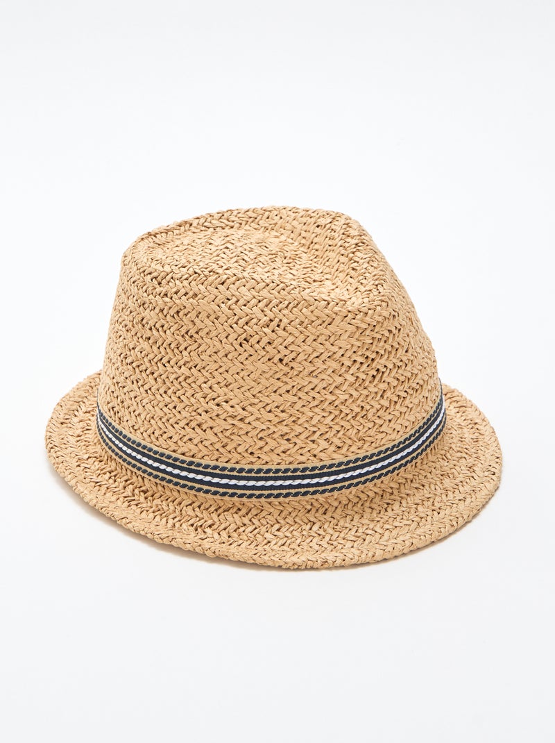 Cappello di paglia modello Borsalino Beige - Kiabi