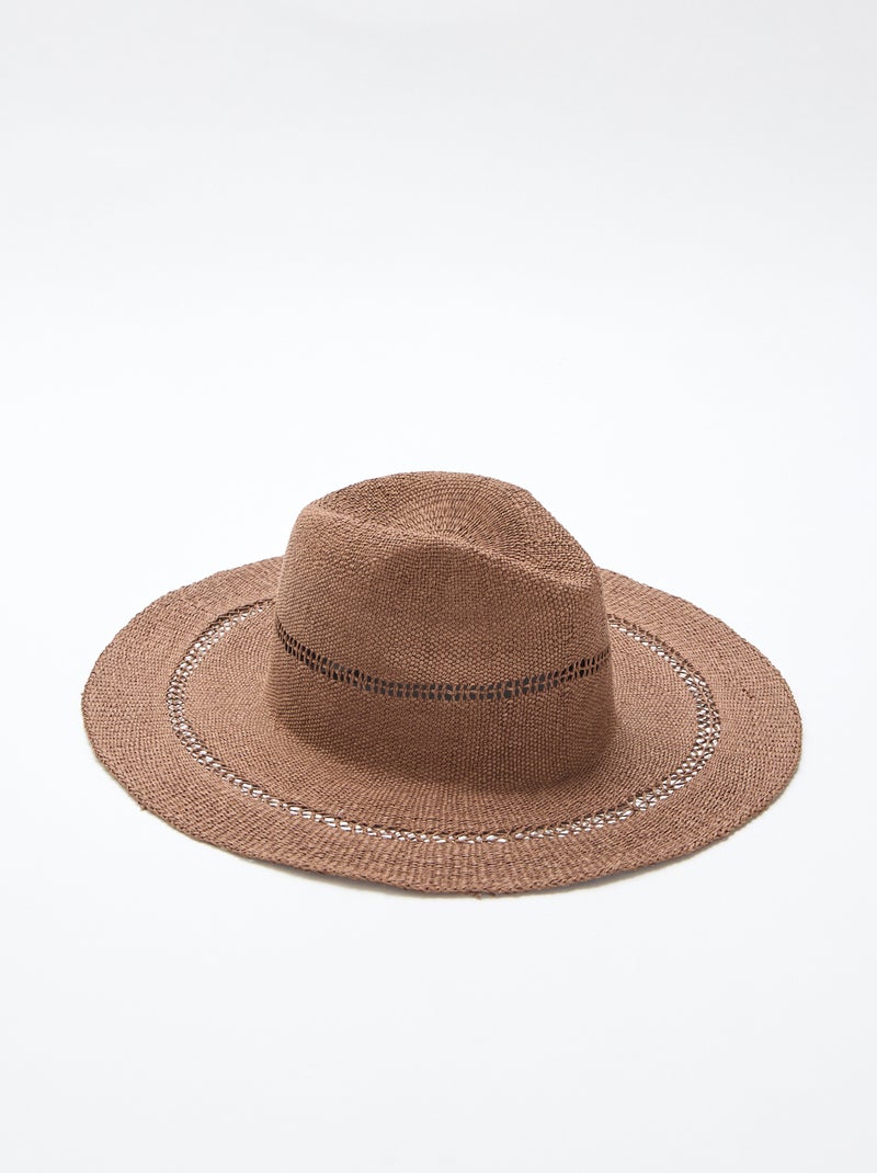 Cappello di paglia modello Borsalino Marrone - Kiabi