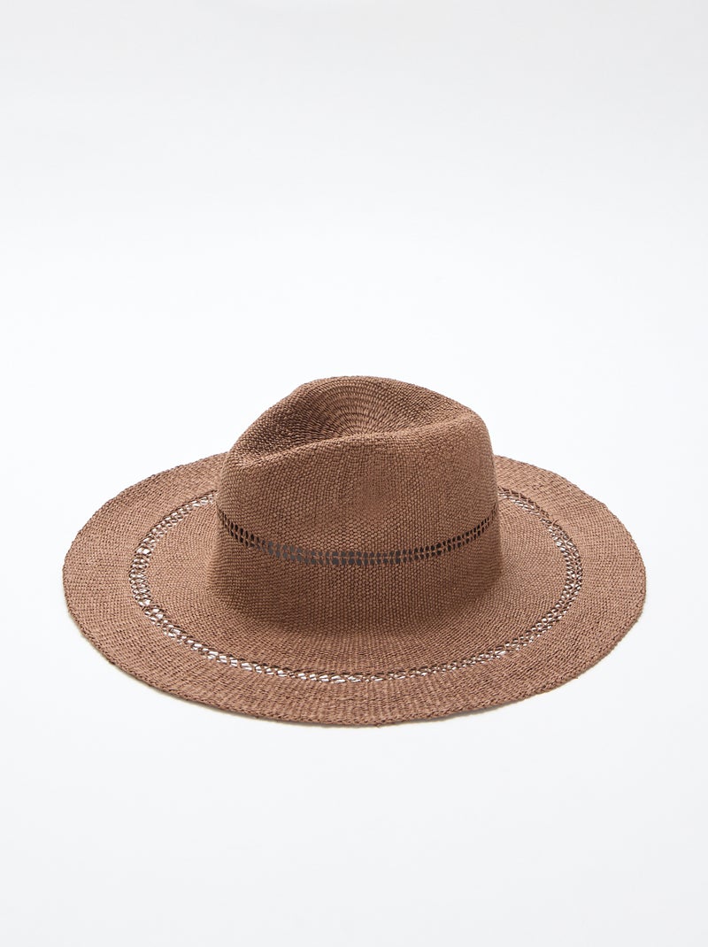 Cappello di paglia modello Borsalino Marrone - Kiabi