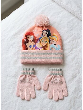 Cappello e guanti princesses disney bambino