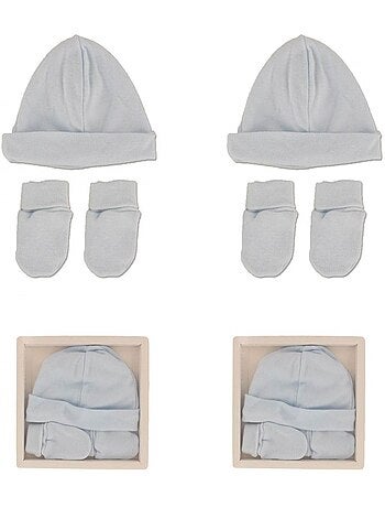 Cappello e Muffole Neonato Confezione da 2
