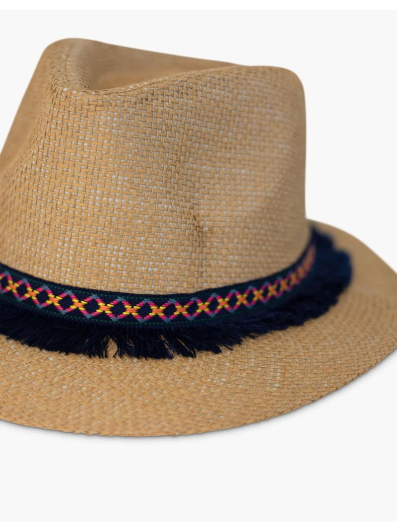 Cappello fedora effetto paglia Kebello Beige - Kiabi