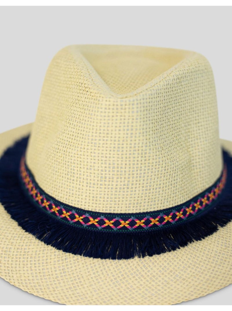 Cappello fedora effetto paglia Kebello Giallo paglia - Kiabi