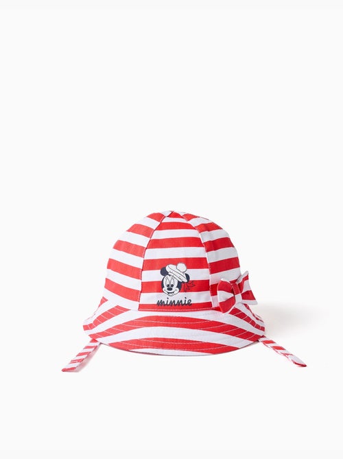 Cappello in cotone a righe con stampa Minnie - Kiabi