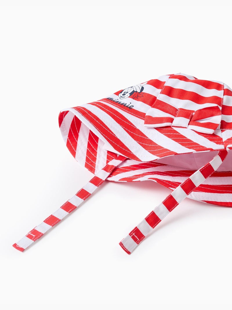Cappello in cotone a righe con stampa Minnie Rosso - Kiabi