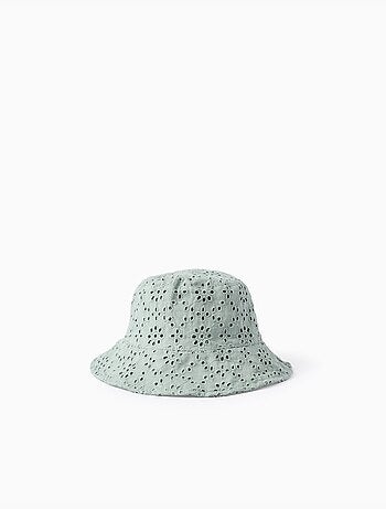 Cappello in cotone con broderie anglaise