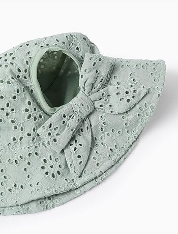 Cappello in cotone con broderie anglaise