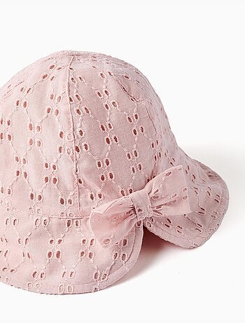 Cappello in cotone con ricamo inglese