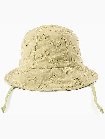 Cappello in cotone con ricamo inglese
