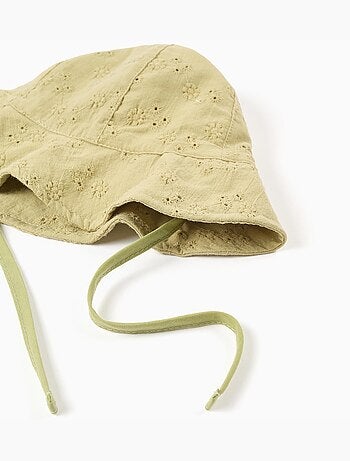 Cappello in cotone con ricamo inglese