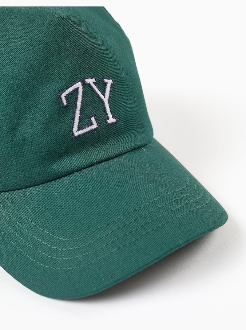 Cappello in cotone con ricamo zy Verde scuro - Kiabi