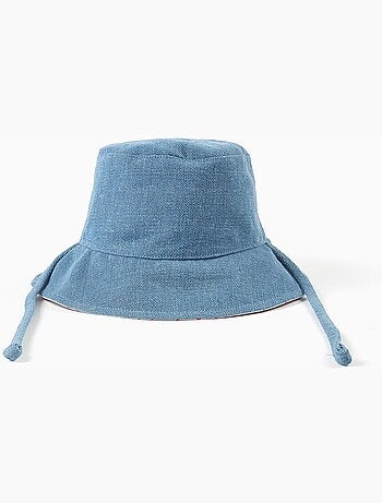 Cappello in cotone reversibile con motivo floreale