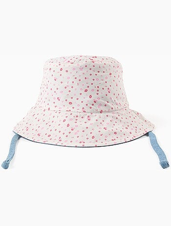 Cappello in cotone reversibile con motivo floreale
