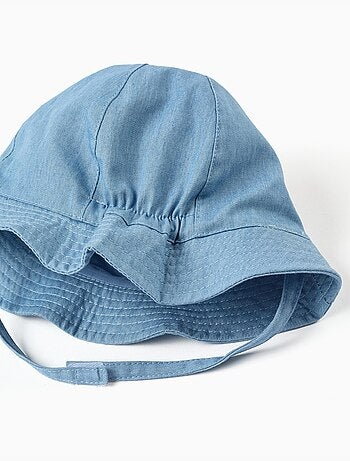 Cappello in denim con fiocco decorativo