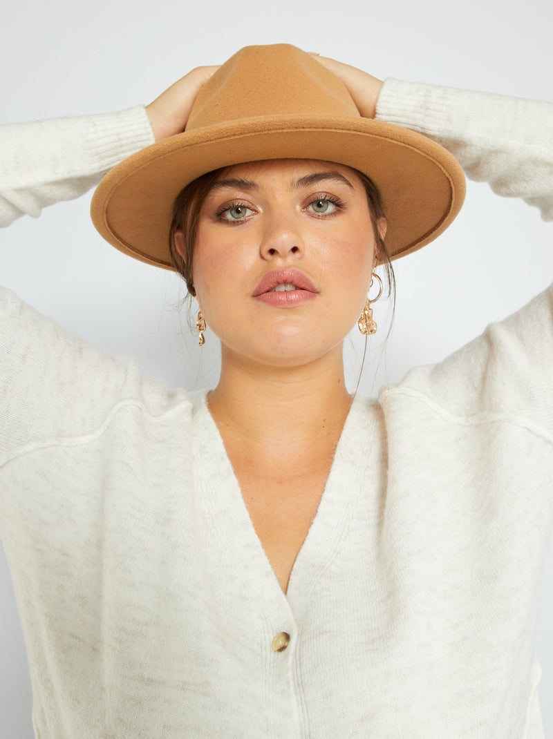 Cappello in feltro con bordo fantasia cammello Kiabi