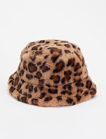 Cappello in pelliccia leopardata