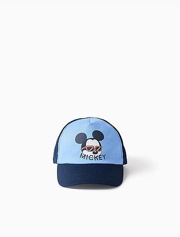 Cappello in saffiano di cotone con stampa Mickey
