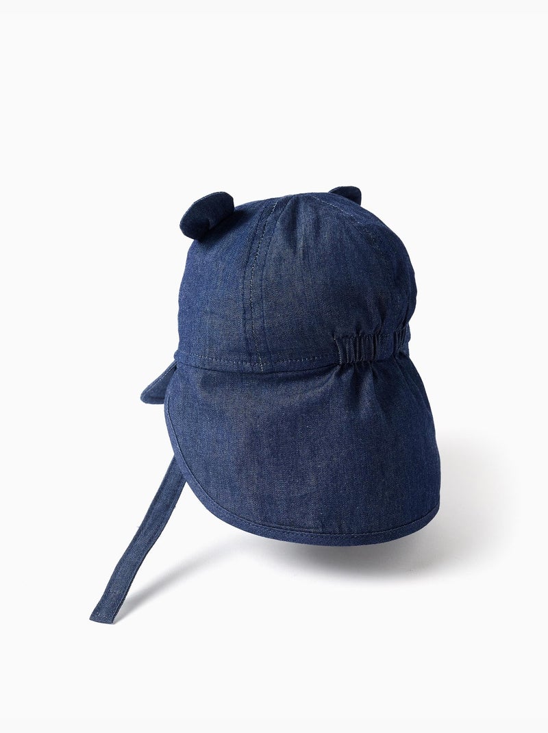 Cappello legionnaire in denim di cotone con orecchie 3d Blu marino - Kiabi