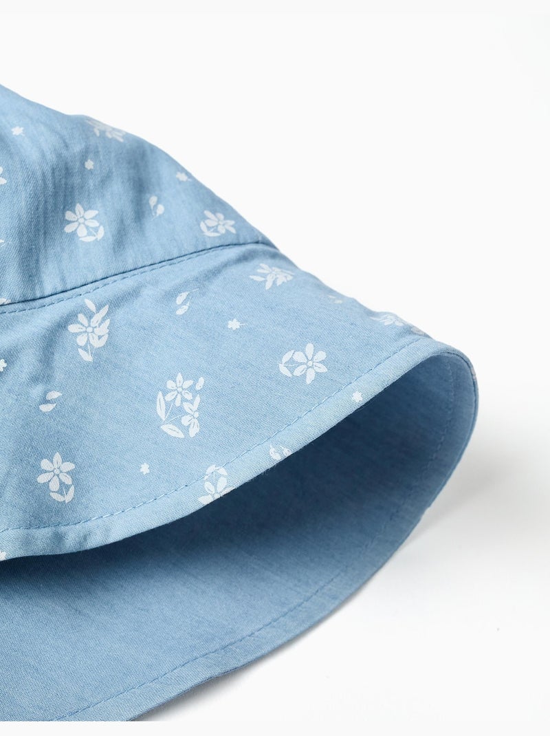 Cappello reversibile in denim con fiori Blu chiaro - Kiabi