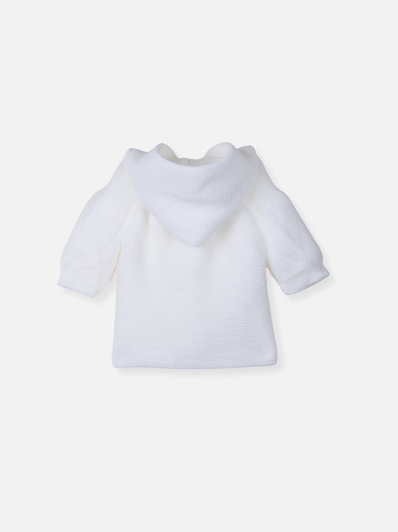 Cappottino in maglia a coste per neonato Bianco - Kiabi