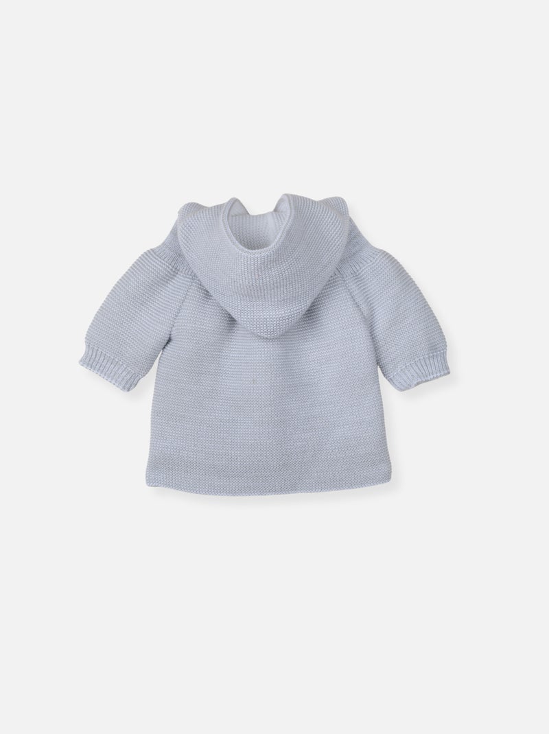 Cappottino in maglia a coste per neonato Grigio - Kiabi