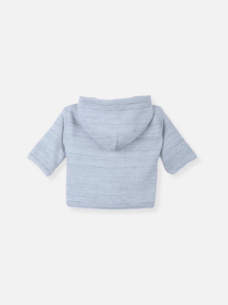 Cappottino neonato in cotone biologico Grigio melangiato - Kiabi