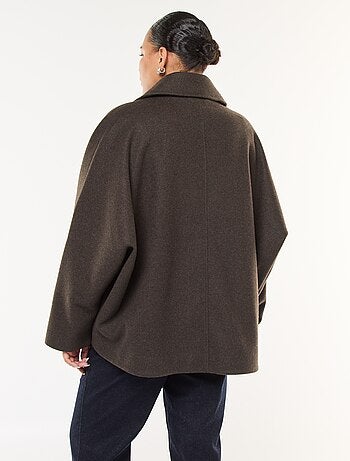 Cappotto a forma di mantella effetto lana