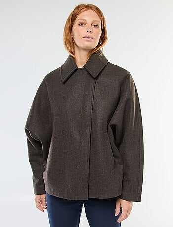 Cappotto a mantella effetto lana