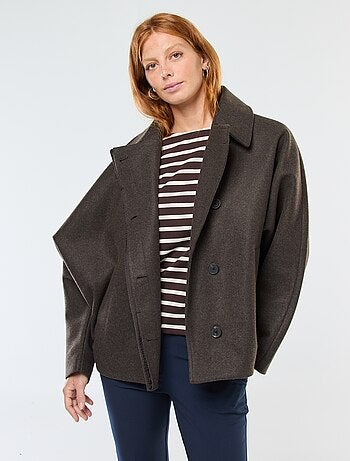 Cappotto a mantella effetto lana