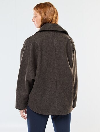 Cappotto a mantella effetto lana