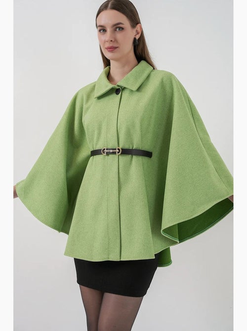 Cappotto a mantella in tweed con cintura bdart - Kiabi Cappotto a mantella in tweed con cintura bdart - Kiabi